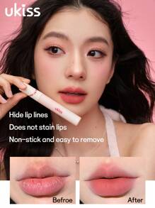 ukiss Tinte labial en crema de bruma lechosa, lápiz labial mate aterciopelado, color de alta pigmentación, de larga duración, ligero, lápiz labial líquido, suave, de larga duración