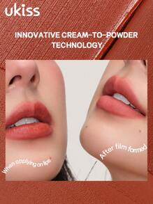 ukiss Tinte labial en crema de bruma lechosa, lápiz labial mate aterciopelado, color de alta pigmentación, de larga duración, ligero, lápiz labial líquido, suave, de larga duración