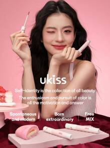 ukiss Tinte labial en crema de bruma lechosa, lápiz labial mate aterciopelado, color de alta pigmentación, de larga duración, ligero, lápiz labial líquido, suave, de larga duración