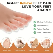 20pcs Silicone Transparent Toe Protectors, Waterproof And Anti-Friction Toe Sleeves