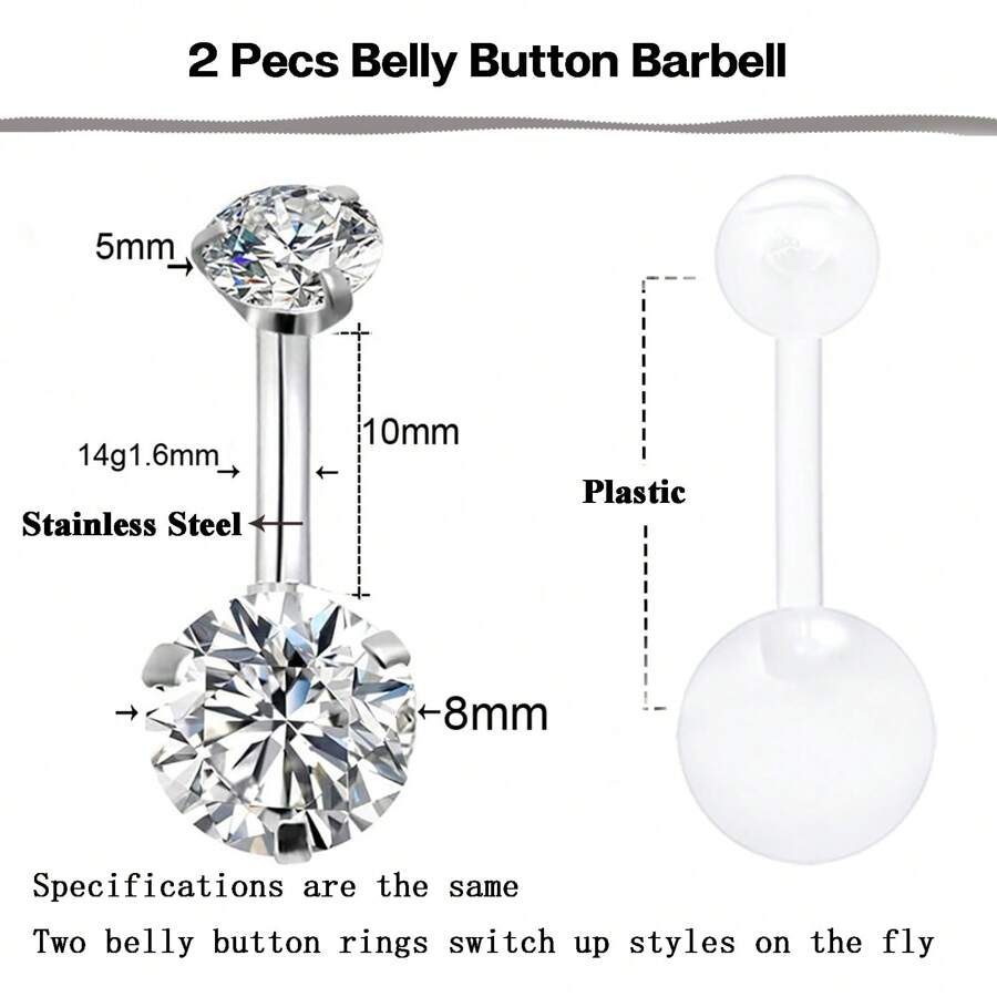 7PCS Belly Button Ring Piercing Kit,Body Piercing Kit For Belly Button
