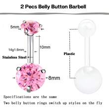 7 piezas Kit de piercing de aro de ombligo, kit de piercing corporal para ombligo y nariz, conjunto desechable de agujas y pinzas de piercing para el ombligo - Blanco - Ver 10