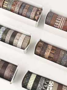 10 卷手工日记和纸胶带撕下无痕装饰贴纸胶带，适用于学生文具、礼品包装和 DIY 工艺品的装饰胶带 - 纸质材料，易于使用，非常适合信封装饰、返校学校用品