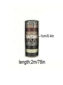 10 卷手工日记和纸胶带撕下无痕装饰贴纸胶带，适用于学生文具、礼品包装和 DIY 工艺品的装饰胶带 - 纸质材料，易于使用，非常适合信封装饰、返校学校用品