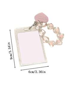 1个透明亚克力硬卡包，单卡收纳，心形钥匙扣，小型卡包，非接触式银行卡夹，地铁卡夹，便携式挂件，卡包，钱包，名片夹，信用卡夹，身份证夹，女士卡包 - 彩色 - 查看 12