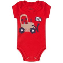 Kit 10 Pieces Baby Bodysuit Short Sleeve Baby Clothes 100% Cotton - azul real - Ver 6