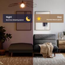 Futon Sofa, Two Seat Adjustable Sofa, Corduroy Fabric, Upholstered Sofa, Sofa Changeable Into Bed, Leisure Reading And Games - Dark Grey - View 6