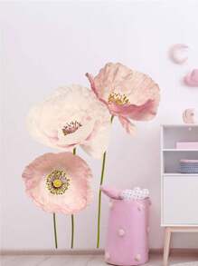 SURELIFE 1 Set de Pegatinas de Pared con Flores de Anémona Amapola Rosa - Decoración del Hogar, Pegatinas, Vinilo Decorativo para Decoraciones del Hogar, Artículos de Decoración Primaveral, Refrescan tu Hogar, Pegatinas de Decoración de Fiestas, Regalos de Cumpleaños y Graduación