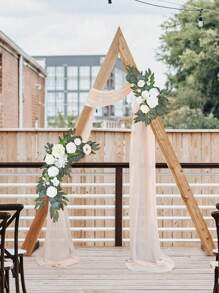 2Pcs Artificial Floral Swag Wedding Artificial Flowers Swags Kit Welcome Ceremony Sign Flowers For DIY Artificial Peony Greenery Arrangements Party, Wedding Event Scene Layout, Wedding Arch Decoration, Spring Summer Decorations - White - View 4