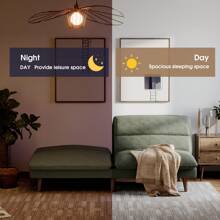 Futon Sofa, Two Seat Adjustable Sofa, Corduroy Fabric, Upholstered Sofa, Sofa Changeable Into Bed, Leisure Reading And Games - Green - View 6