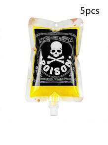 250ml Bolsas de sangre para bebidas, 5 bolsas para decoración de fiesta de Halloween, bolsa de bebida reutilizable para la sangre viva de fiestas temáticas, fiesta de máscaras, vampiro, zombi, enfermera, accesorios de fiesta de graduación - Multicolor - Ver 17