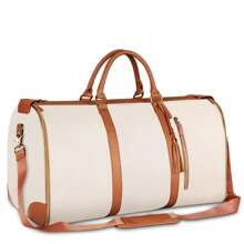 Garment Bags For Travel, Convertible Carry On Garment Bag Large Duffle Bags For Women, 2 In 1 Hanging Suitcase Suit Water Resistant Duffel Travel Bags With Shoe Pouch, Beige