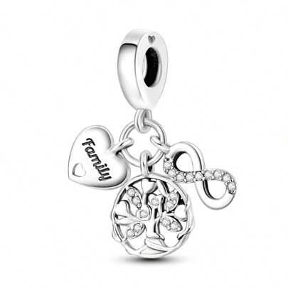 925 Sterling Silver Eternal Symbol Life Tree Pendant Beads Charms Fit Original Bracelets Necklace Simple Style Women DIY Jewelry Gift