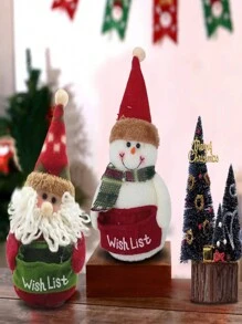 1 件圣诞节装饰品雪人圣诞老人卡通玩偶装饰营造节日气氛，圣诞礼物 - 彩色 - 查看 10