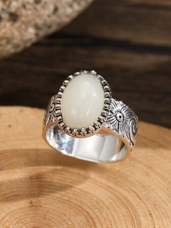 1pc Unique Vintage Bohemian Style Engagement/Wedding Ring For Women, Suitable For Daily Wear