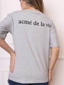 100% COTTON T-SHIRT WITH BOY DESIGN - Xám - Xem 4