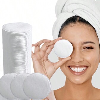 50/100pcs Round Disposable Face Cleansing Pad Makeup Remover Wipes, Skin Cleaning & Nail Art Remover, Travel-Sized Face Clean,Facial Brush,Bag,Organizer,Storage