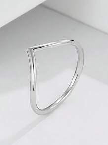 1pc S925 Sterling Silver Creative Mountain Shape Band Ring, Fashionable Accessory, Bridesmaid Gift