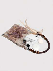 New Retro Grass Tie-Dye Rose Flower Bag Pleated Armpit Bag Commuter Tote Bag Shoulder Handbag Valentines - 黑色 - 查看 7