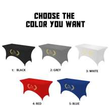 1pc Customized Tablecloth, 4ft X 6ft Table Runner, Personalized For Trade Show, Event, Birthday, Party, Wedding, Anniversary, Fireplace - Black - View 6