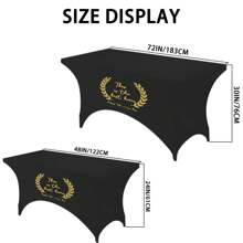 1pc Customized Tablecloth, 4ft X 6ft Table Runner, Personalized For Trade Show, Event, Birthday, Party, Wedding, Anniversary, Fireplace - Black - View 7