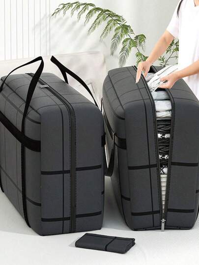 1pc Foldable Clothes Storage Box,Large Capacity Storage Bag,Oversized Storage Duffle Bag With Zipper And Handle,Foldable Travel Duffle Clothes, Quilt Organizer,Lightweight Moving Zipper Handbag For Travel Accessories Clothes Storage,Room/Cabinet Storage 253 Garment Bag Storage Bags Storage For Clothes Clothes Organizer Clothes Bag Packing Cubes Travel Essentials Travel Organizer