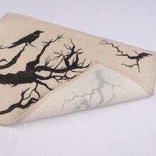 万圣节主题粗麻布餐垫，DIY 万圣节餐桌装饰，简约万圣节餐桌垫，适用于酒店、餐厅、节日派对、房间装饰、万圣节装饰、家居装饰万圣节派对 - 彩色 - 查看 4