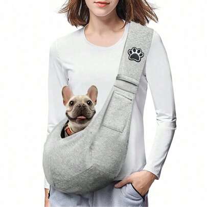 1 件宠物户外单肩包，透气便携式宠物包，适合散步、通勤、购物，适合猫和小型犬（适合 15 磅以下的宠物）