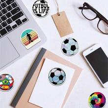 使用 50 张足球、篮球、棒球涂鸦贴纸获得高分 - 足球、篮球、棒球贴纸，用于剪贴簿，鼓舞人心的乙烯基防水贴纸，用于水瓶、行李箱、教学奖励、足球、篮球、棒球队礼物，适合儿童、青少年和成人、小玩意、装备等，完美装饰！适合男孩足球、篮球、棒球的理想礼物 - 彩色 - 查看 5