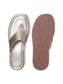 Flatform SHOES CHIC Women's Slipper - Gold - View 4