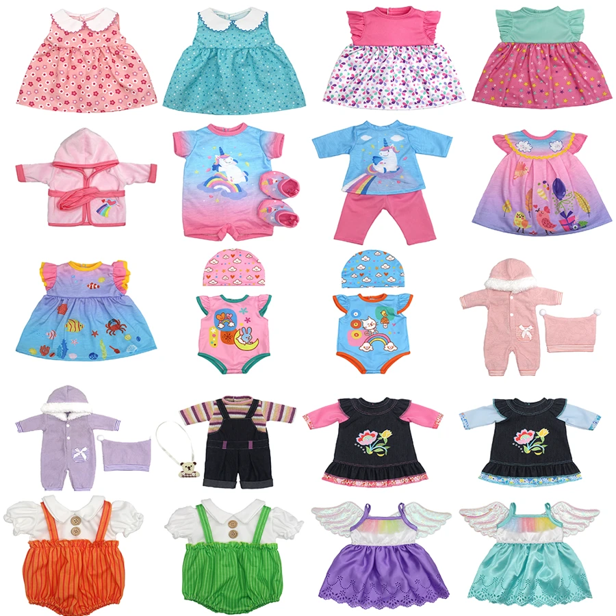 适合 16 英寸/40 厘米玩具重生娃娃服装连衣裙 20 种款式适合作为儿童礼物（不包括娃娃）