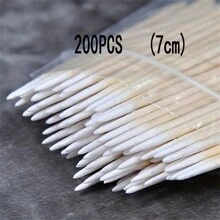 100入組手術美容微微針棉花棒,尖頭棉花棒,多功能精密棉花棒,木棒棉花棒,化妝、紋身永久用品 - 彩色 - 查看 3