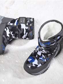 Children Snow Boots 2024 New Winter Thick Plushed Waterproof Antiskid Boots For Big Kids Boys & Girls