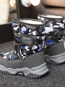 Children Snow Boots 2024 New Winter Thick Plushed Waterproof Antiskid Boots For Big Kids Boys & Girls