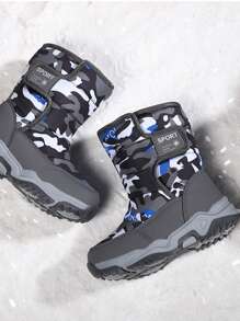 Children Snow Boots 2024 New Winter Thick Plushed Waterproof Antiskid Boots For Big Kids Boys & Girls