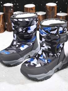 Children Snow Boots 2024 New Winter Thick Plushed Waterproof Antiskid Boots For Big Kids Boys & Girls