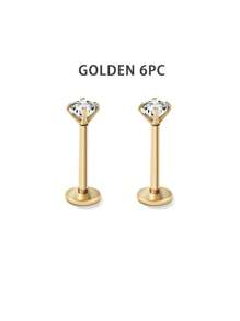 6/12 件耳环软骨穿孔首饰耳屏小耳环女士 - 小鑽石耳環 - 查看 5