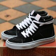 VNs Style High Top Sneakers New Comfortable High Top Boot Unisex 34 To 43 - 黑與白 - 查看 3