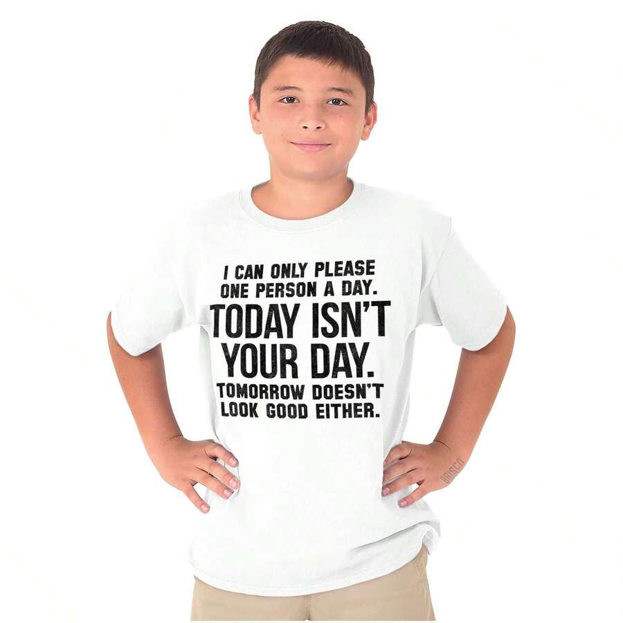 Can Only Please One Person A Day Crewneck T Shirts Boy Girl