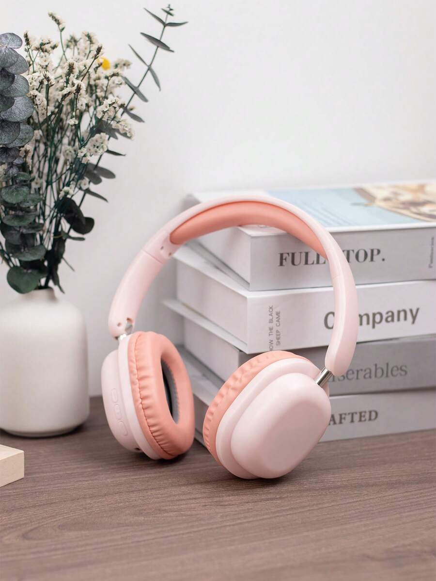 Auriculares inalámbricos plegables con micrófono, de diadema y tipo intrauditivo - Rosa - Ver 1