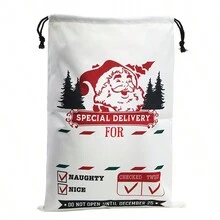 1pc Large Canvas Santa Sack - Spacious, Drawstring Gift Bag For Christmas Presents - Perfect For Holiday Celebrations For Fall Home Decor For Travel Storage Bag, Makeup Bag, Cosmetic Bag, Vacation Organizer, Large Capacity Makeup Organizer Makeup Case, For Lipstick, Brush, Skincare, Mobile Phone, Coin, Small Items, For Home, Gift, Vacation And Festival Halloween Christmas Multifunctional Use - Multicolor - View 18