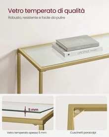 VASAGLE Bench Table - Gold - View 6