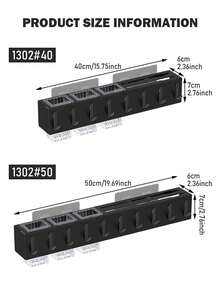 1 Giá để dao, Giá để dao kéo không cần khoan có móc treo dao và đũa, Màu đen - màu đen - Xem 3
