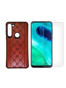 Luxury Leather Cover Kit + Glass Film For Moto G8 Power - 灰色 - 查看 3