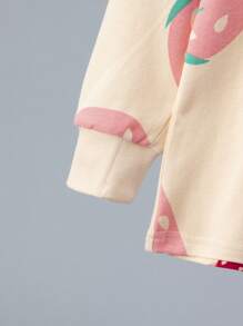 4pcs Young Girls Strawberry Fruit Print Long Sleeve Pajama Set, Cartoon Print Nightwear Set For Autumn And Winter