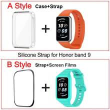 Replacement Silicone Strap Case Compatible With Honor Band 9 Watchband Sport Bracelet For Honor Band 9 Protection Cover Case For Men And Women As A Gift For Students Returning To School