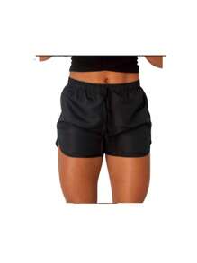 SHORTS TACTEL FEMININO PRAIA VERÃO SOLTINHO, CONFORTO ESTILO E LIBERDADE DE MOVIMENTO - Preto - Visão 3