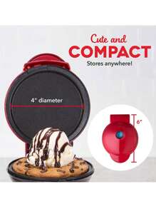 Waflera para hacer waffles MiNi, Miniwaffles personal, doble cara antiadherente, con fácil limpieza, ideal para desayuno,almuerzo,MINI WAFFLERA - Rojo - Ver 3