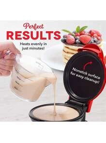 Waflera para hacer waffles MiNi, Miniwaffles personal, doble cara antiadherente, con fácil limpieza, ideal para desayuno,almuerzo,MINI WAFFLERA - Rojo - Ver 4