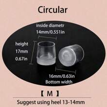 1 对高跟鞋保护器替换尖头、静音鞋跟尖头、防磨鞋修补垫 - 無色 - 查看 12